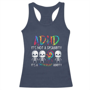 ADHD Awareness Racerback Tank Top It's Not A Disability It's A Different Ability TS02 Navy Print Your Wear