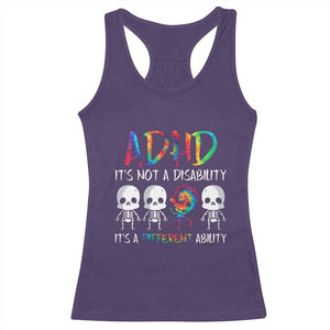 ADHD Awareness Racerback Tank Top It's Not A Disability It's A Different Ability TS02 Purple Print Your Wear