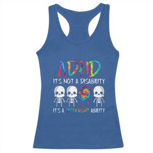 ADHD Awareness Racerback Tank Top It's Not A Disability It's A Different Ability TS02 Royal Blue Print Your Wear