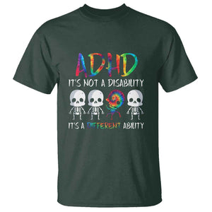 ADHD Awareness T Shirt It's Not A Disability It's A Different Ability TS02 Dark Forest Green Print Your Wear