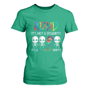 ADHD Awareness T Shirt For Women It's Not A Disability It's A Different Ability TS02 Irish Green Print Your Wear