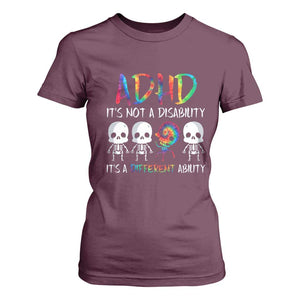 ADHD Awareness T Shirt For Women It's Not A Disability It's A Different Ability TS02 Maroon Print Your Wear