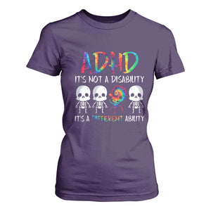 ADHD Awareness T Shirt For Women It's Not A Disability It's A Different Ability TS02 Purple Print Your Wear