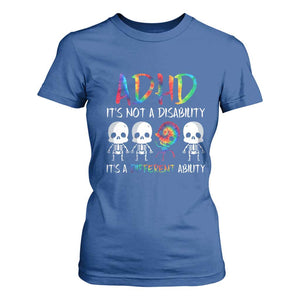 ADHD Awareness T Shirt For Women It's Not A Disability It's A Different Ability TS02 Royal Blue Print Your Wear