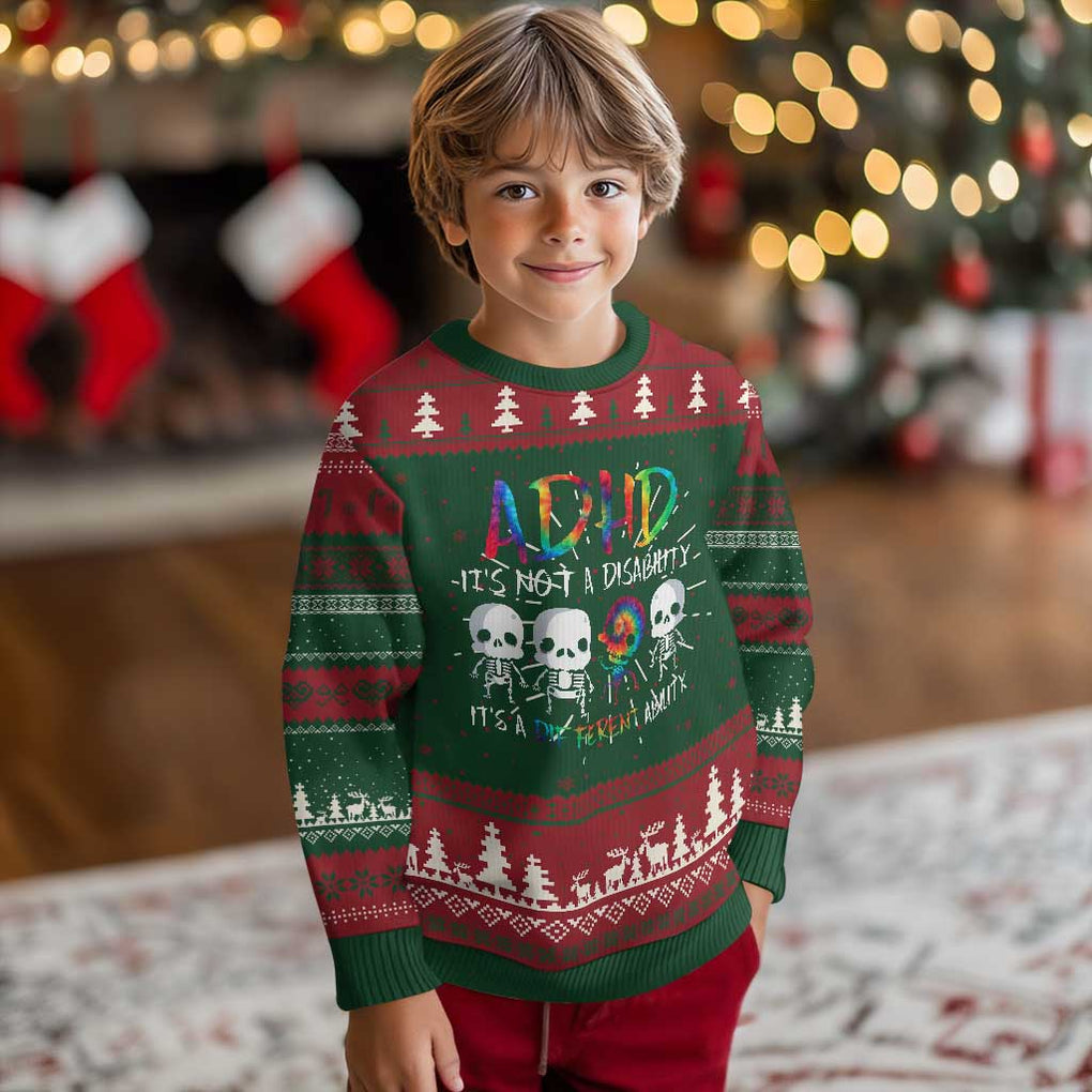ADHD Awareness Ugly Christmas Sweater It's Not A Disability It's A Different Ability TS02 Christmas Print Your Wear