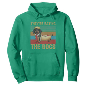 Funny Hot Dog Lover Hoodie They're Eating The Dogs Dachshund TS02 Irish Green Print Your Wear