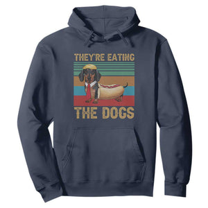 Funny Hot Dog Lover Hoodie They're Eating The Dogs Dachshund TS02 Navy Print Your Wear