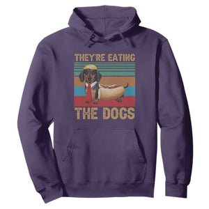 Funny Hot Dog Lover Hoodie They're Eating The Dogs Dachshund TS02 Purple Print Your Wear