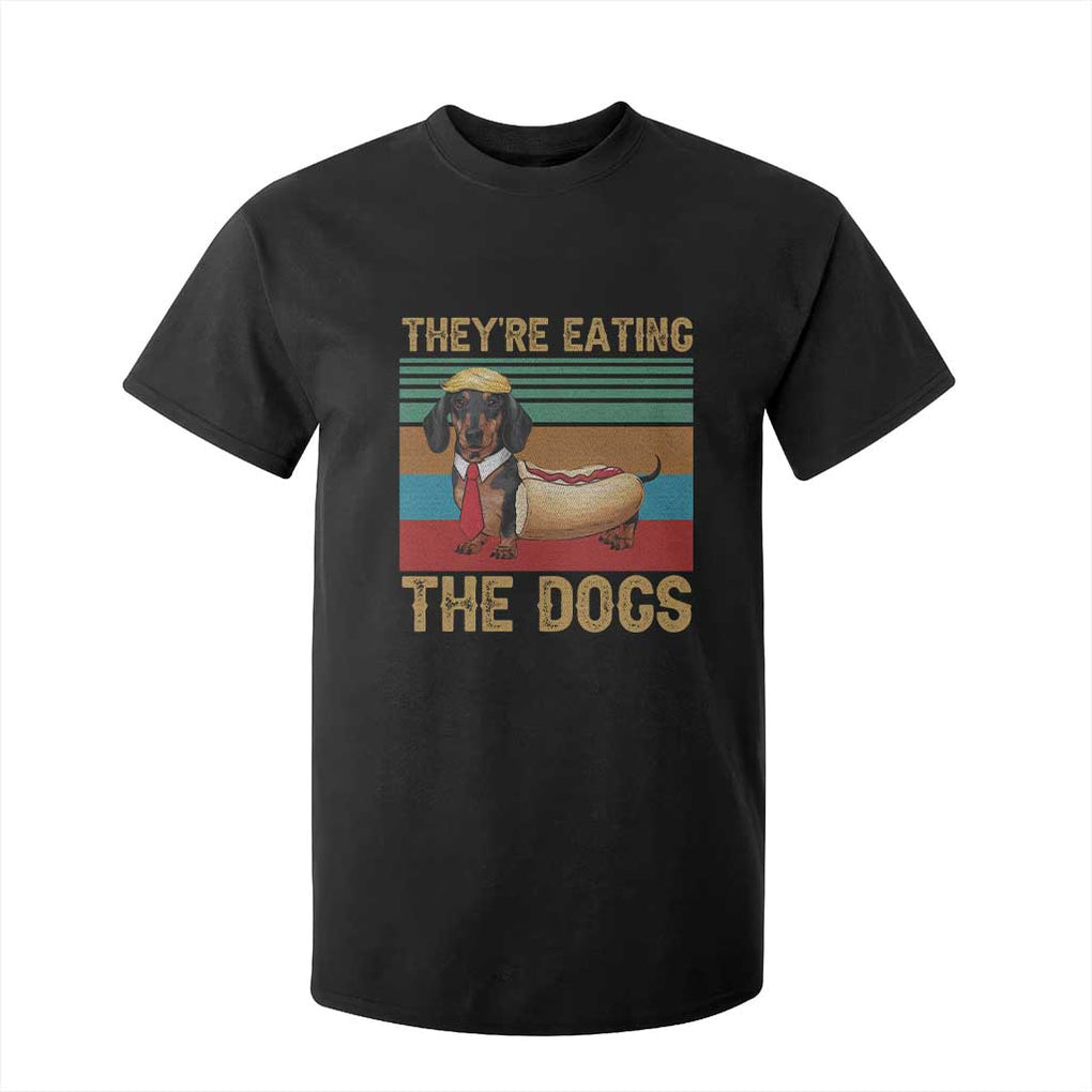 Funny Hot Dog Lover T Shirt For Kid They're Eating The Dogs Dachshund TS02 Black Print Your Wear