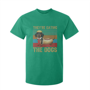 Funny Hot Dog Lover T Shirt For Kid They're Eating The Dogs Dachshund TS02 Irish Green Print Your Wear