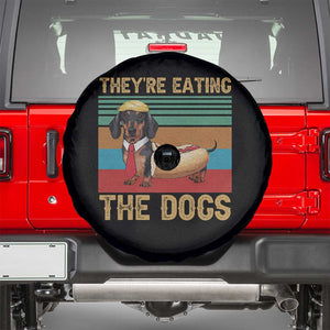 Funny Hot Dog Lover Spare Tire Cover They're Eating The Dogs Dachshund TS02 Black Print Your Wear