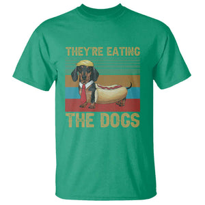 Funny Hot Dog Lover T Shirt They're Eating The Dogs Dachshund TS02 Irish Green Print Your Wear