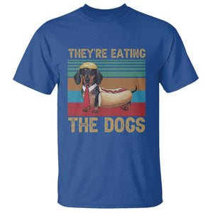 Funny Hot Dog Lover T Shirt They're Eating The Dogs Dachshund TS02 Royal Blue Print Your Wear