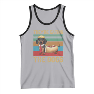 Funny Hot Dog Lover Tank Top They're Eating The Dogs Dachshund TS02 Athletic Heather Black Print Your Wear