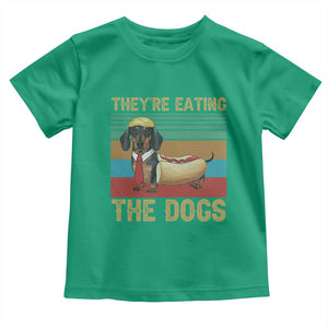 Funny Hot Dog Lover Toddler T Shirt They're Eating The Dogs Dachshund TS02 Irish Green Print Your Wear