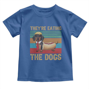 Funny Hot Dog Lover Toddler T Shirt They're Eating The Dogs Dachshund TS02 Royal Blue Print Your Wear