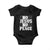 Know Jesus Know Peace Baby Onesie No Jesus No Peace TS02 Black Print Your Wear