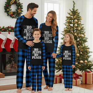 Know Jesus Know Peace Plaid Pajama Set No Jesus No Peace TS02 Blue Plaid Print Your Wear
