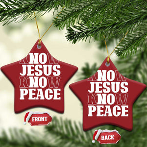 Know Jesus Know Peace Christmas Ornament No Jesus No Peace TS02 Star Red Print Your Wear