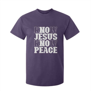 Know Jesus Know Peace T Shirt For Kid No Jesus No Peace TS02 Purple Print Your Wear