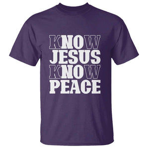 Know Jesus Know Peace T Shirt No Jesus No Peace TS02 Purple Print Your Wear