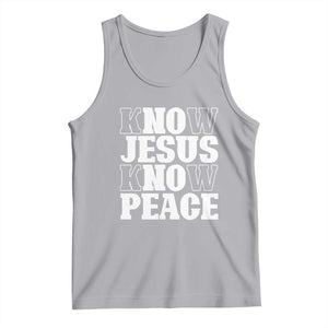 Know Jesus Know Peace Tank Top No Jesus No Peace TS02 Athletic Heather Print Your Wear