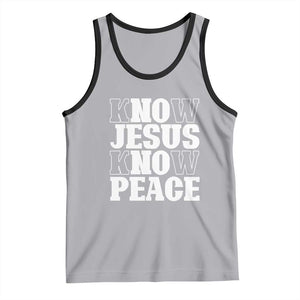 Know Jesus Know Peace Tank Top No Jesus No Peace TS02 Athletic Heather Black Print Your Wear