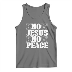 Know Jesus Know Peace Tank Top No Jesus No Peace TS02 Black Heather Print Your Wear