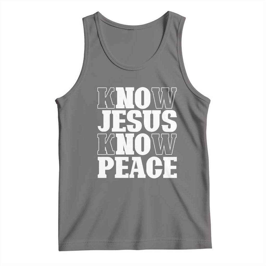 Know Jesus Know Peace Tank Top No Jesus No Peace TS02 Deep Heather Print Your Wear