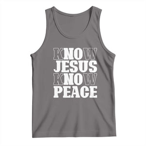 Know Jesus Know Peace Tank Top No Jesus No Peace TS02 Deep Heather Print Your Wear