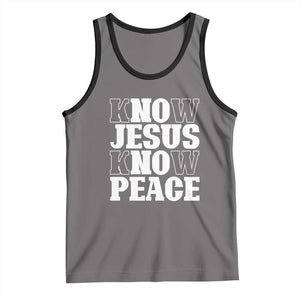 Know Jesus Know Peace Tank Top No Jesus No Peace TS02 Deep Heather Black Print Your Wear