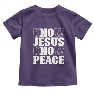 Know Jesus Know Peace Toddler T Shirt No Jesus No Peace TS02 Purple Print Your Wear