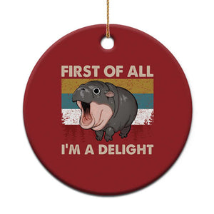 Funny Screaming Moo Deng Christmas Ornament First Of All I'm A Delight Retro Vintage TS02 Print Your Wear