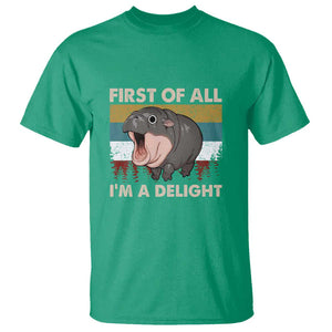 Funny Screaming Moo Deng T Shirt First Of All I'm A Delight Retro Vintage TS02 Irish Green Print Your Wear