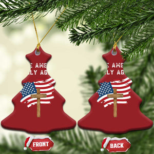 Christian Faith Christmas Ornament Make America Godly Again American Flag TS02 Christmas Tree Red Print Your Wear