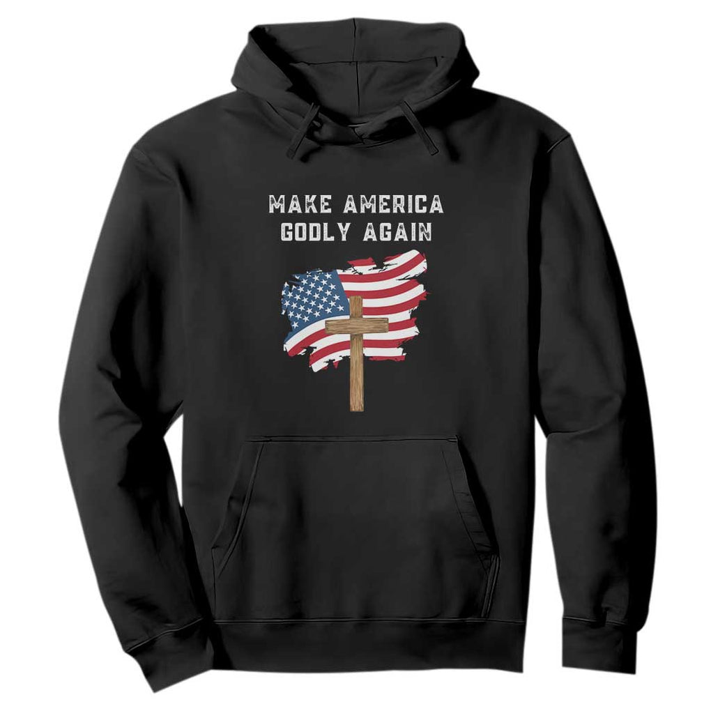 Christian Faith Hoodie Make America Godly Again American Flag TS02 Black Print Your Wear