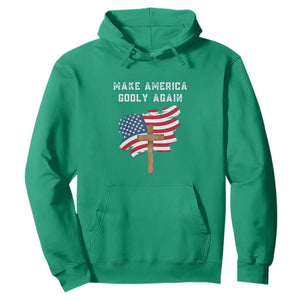 Christian Faith Hoodie Make America Godly Again American Flag TS02 Irish Green Print Your Wear