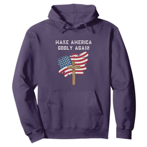 Christian Faith Hoodie Make America Godly Again American Flag TS02 Purple Print Your Wear