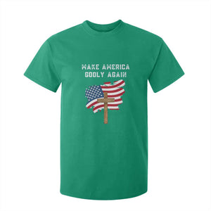 Christian Faith T Shirt For Kid Make America Godly Again American Flag TS02 Irish Green Print Your Wear