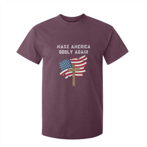 Christian Faith T Shirt For Kid Make America Godly Again American Flag TS02 Maroon Print Your Wear