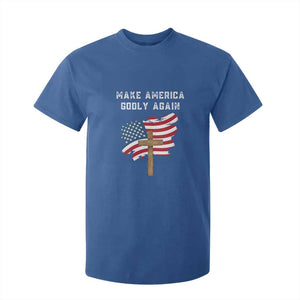 Christian Faith T Shirt For Kid Make America Godly Again American Flag TS02 Royal Blue Print Your Wear