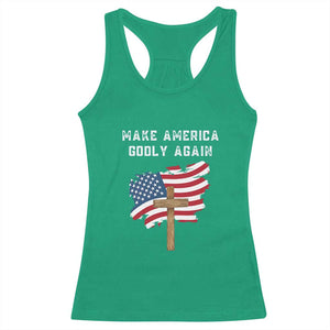 Christian Faith Racerback Tank Top Make America Godly Again American Flag TS02 Irish Green Print Your Wear