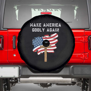 Christian Faith Spare Tire Cover Make America Godly Again American Flag TS02 Black Print Your Wear