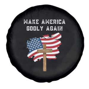 Christian Faith Spare Tire Cover Make America Godly Again American Flag TS02 Print Your Wear