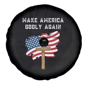 Christian Faith Spare Tire Cover Make America Godly Again American Flag TS02 Print Your Wear