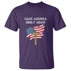 Christian Faith T Shirt Make America Godly Again American Flag TS02 Purple Print Your Wear