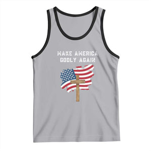 Christian Faith Tank Top Make America Godly Again American Flag TS02 Athletic Heather Black Print Your Wear