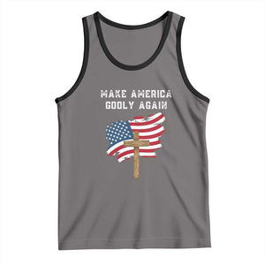 Christian Faith Tank Top Make America Godly Again American Flag TS02 Deep Heather Black Print Your Wear