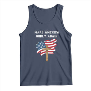 Christian Faith Tank Top Make America Godly Again American Flag TS02 Navy Print Your Wear