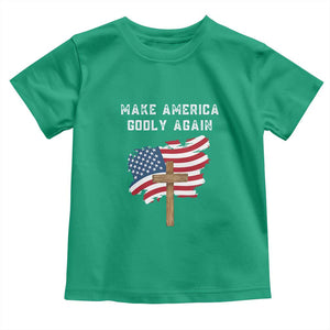 Christian Faith Toddler T Shirt Make America Godly Again American Flag TS02 Irish Green Print Your Wear